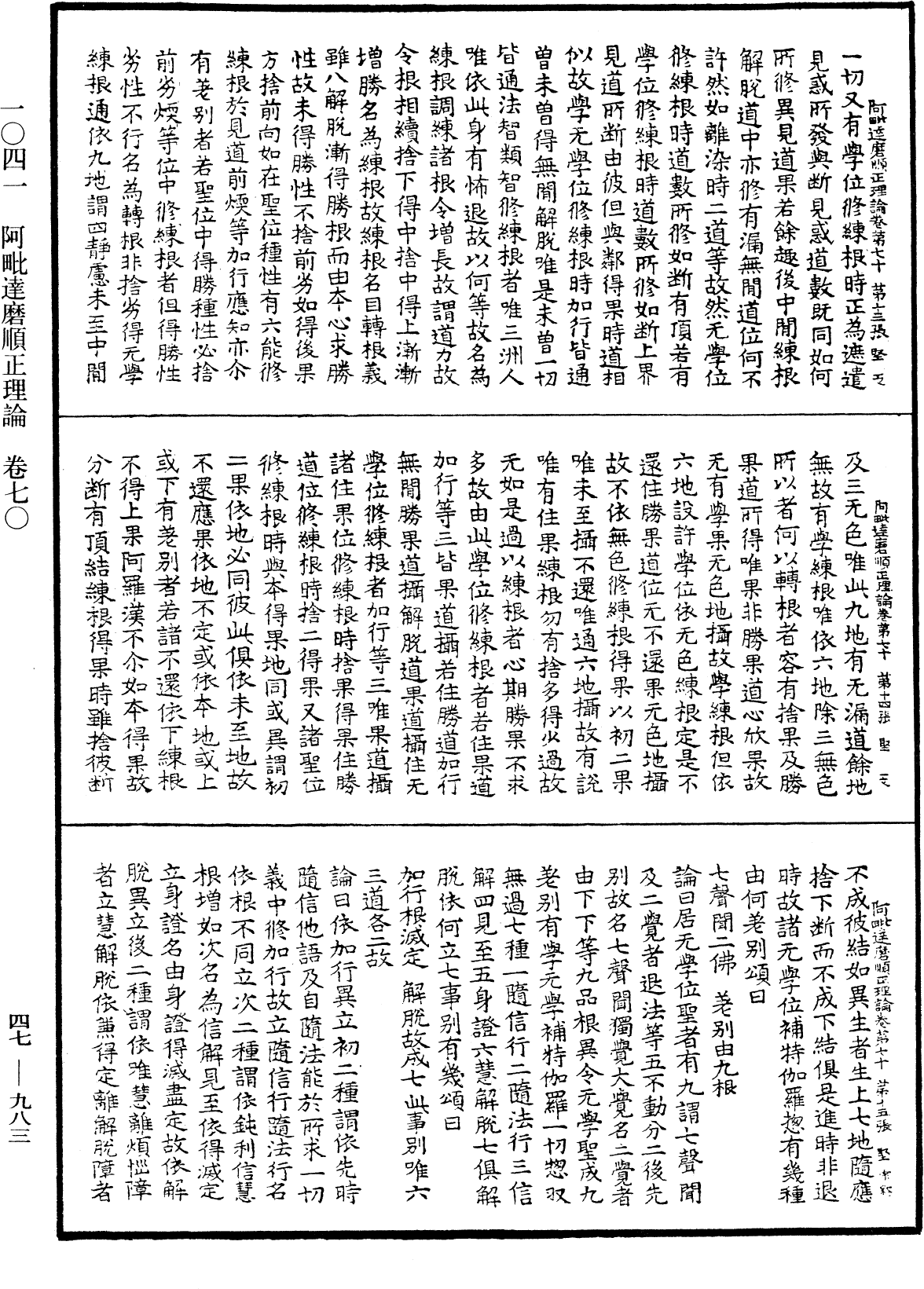 阿毗達磨順正理論《中華大藏經》_第47冊_第983頁