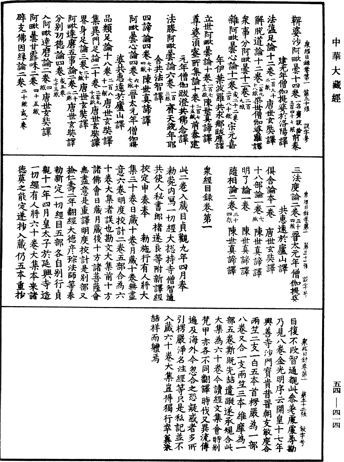 眾經目錄《中華大藏經》_第54冊_第414頁