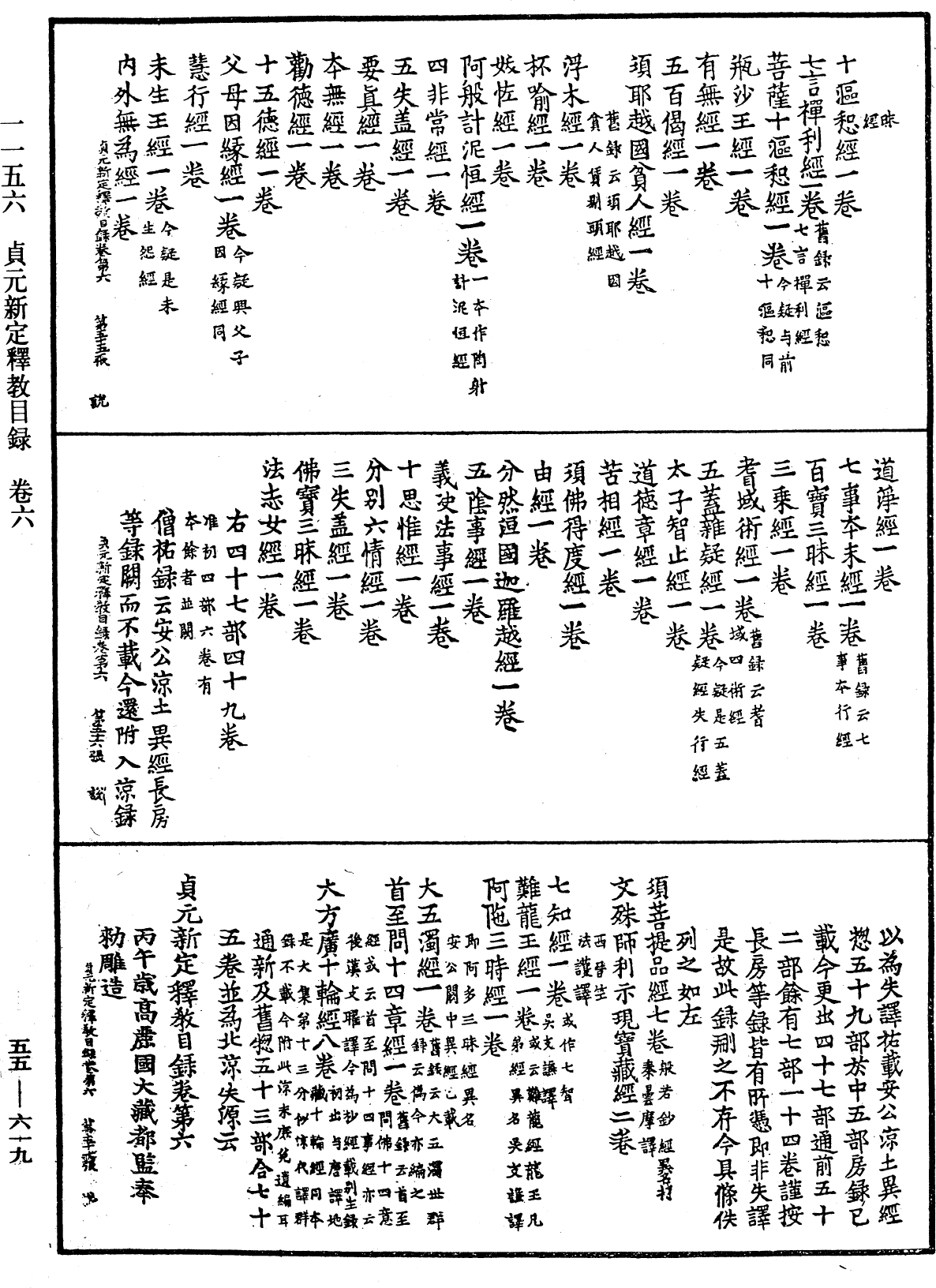 貞元新定釋教目錄《中華大藏經》_第55冊_第619頁