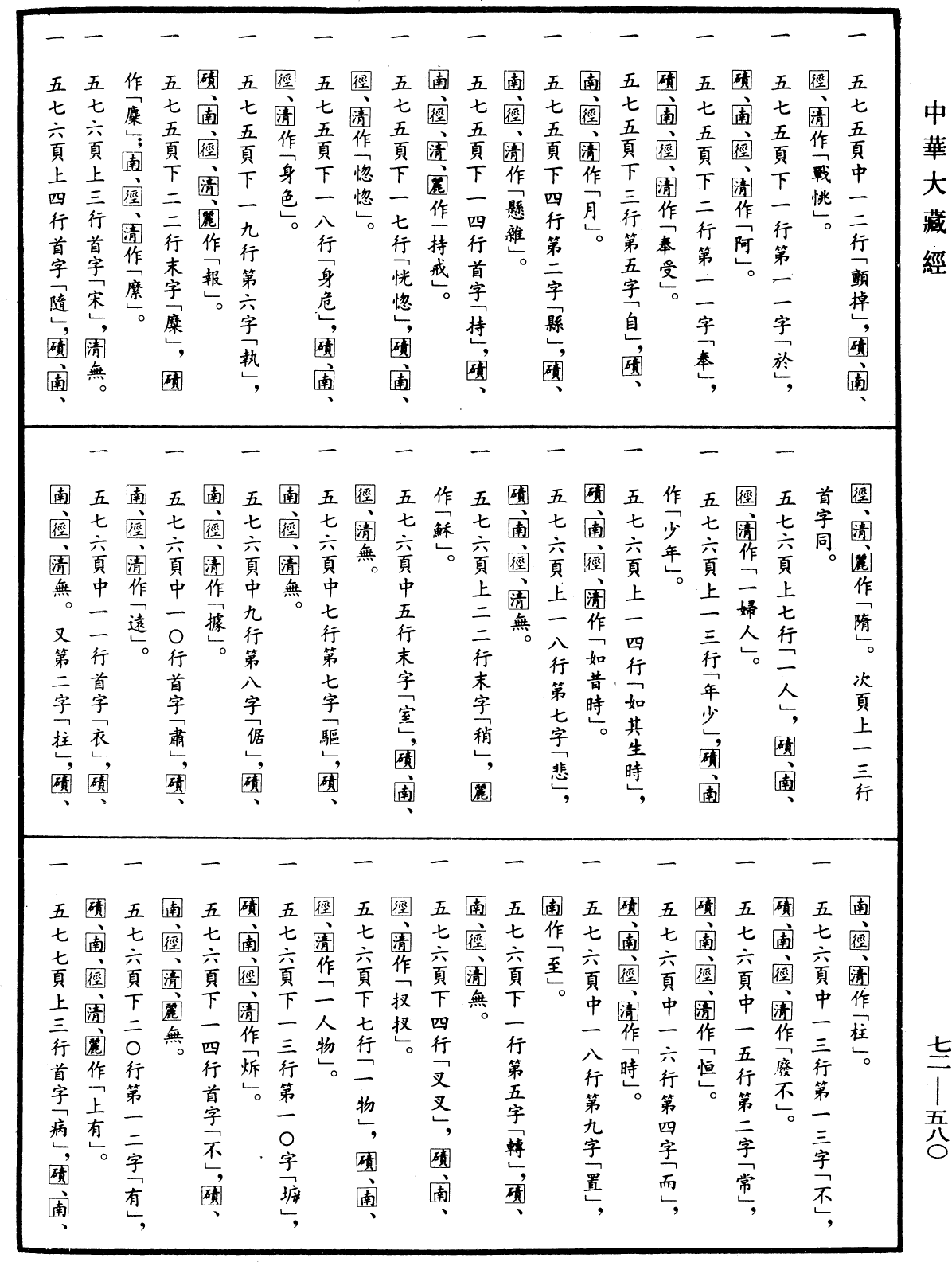 法苑珠林《中華大藏經》_第72冊_第580頁