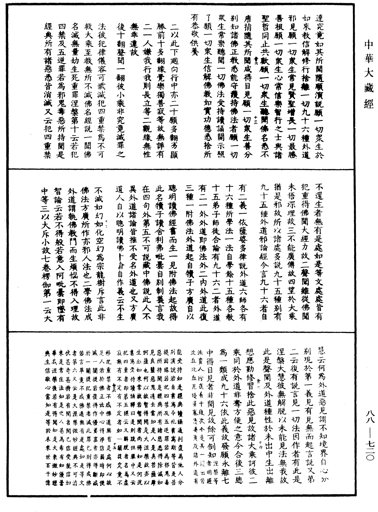 大方廣佛華嚴經疏鈔會本《中華大藏經》_第88冊_第720頁