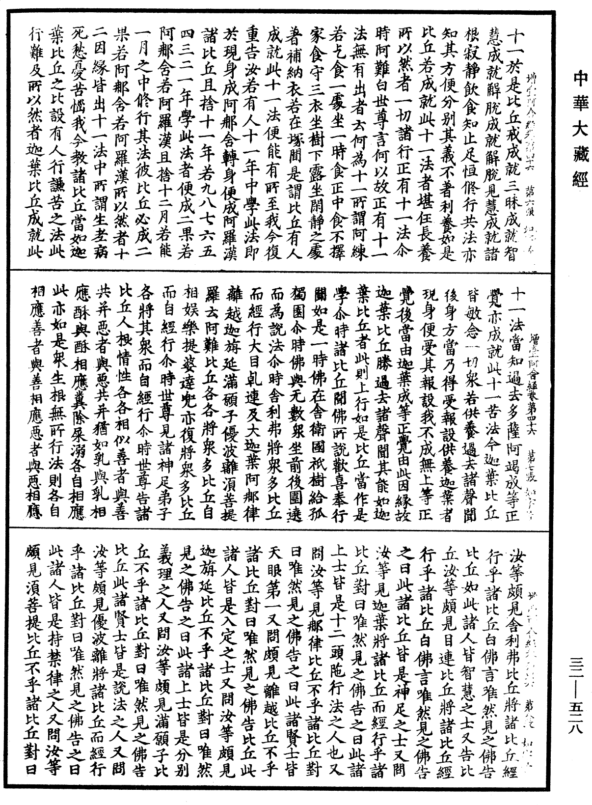 增壹阿含經《中華大藏經》_第32冊_第0528頁