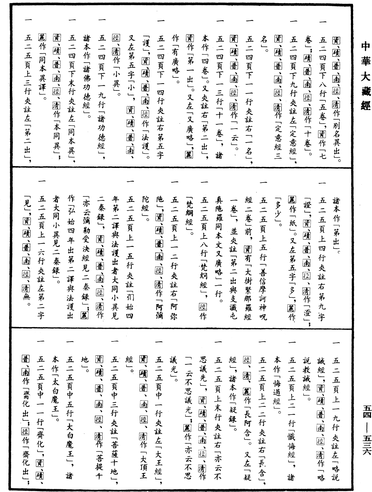 大唐内典录《中华大藏经》_第54册_第536页