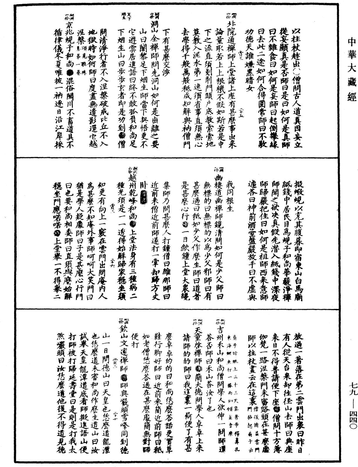 禅宗正脉《中华大藏经》_第79册_第440页