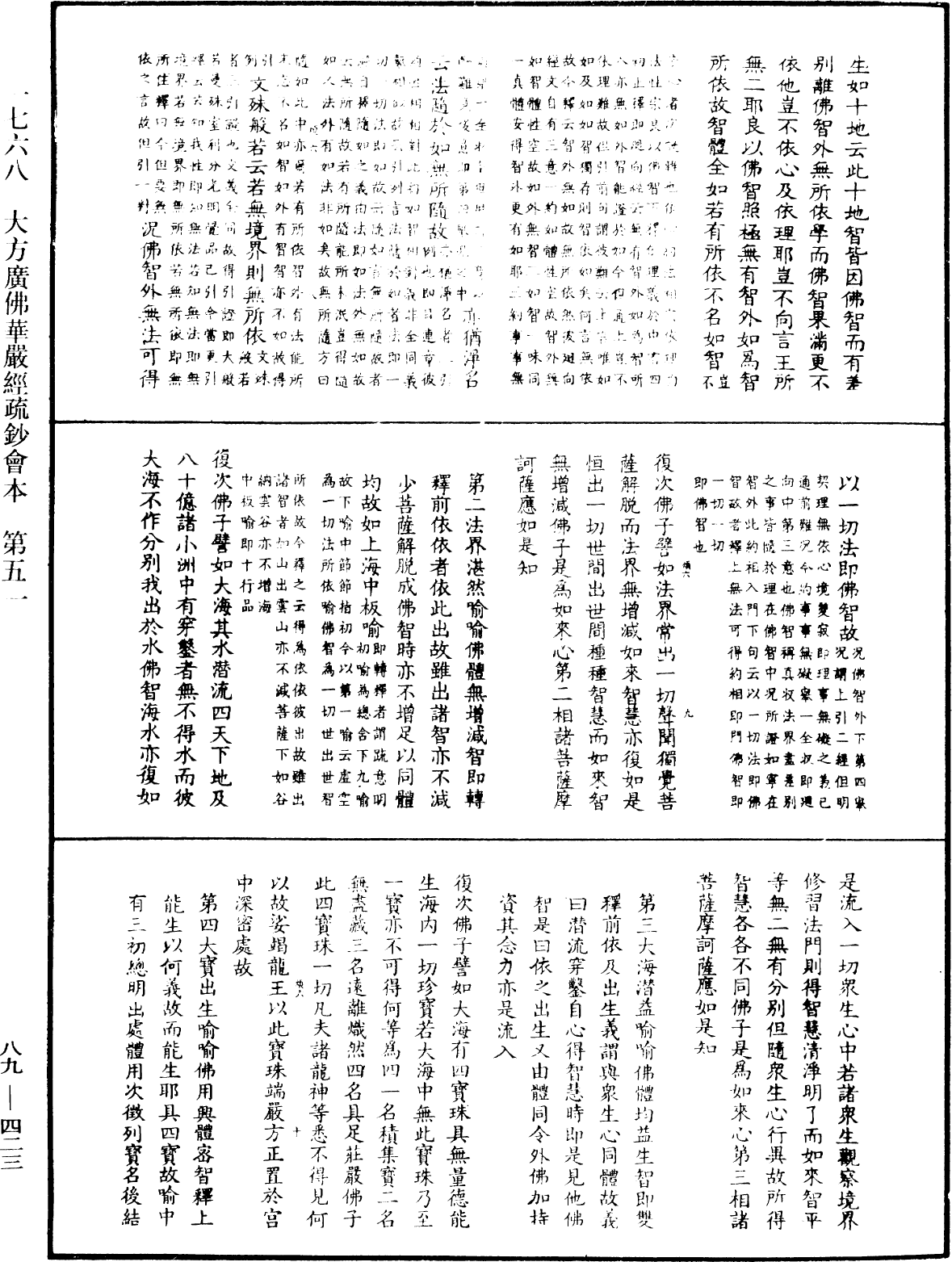 大方廣佛華嚴經疏鈔會本《中華大藏經》_第89冊_第423頁