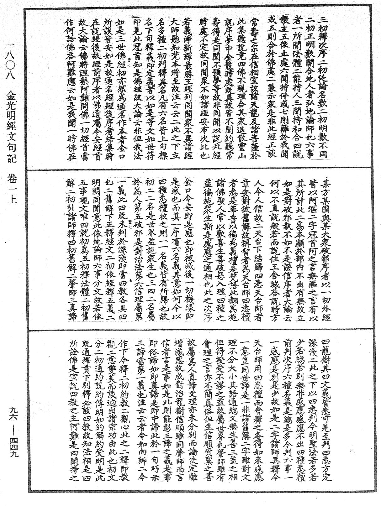 金光明經文句記《中華大藏經》_第96冊_第449頁