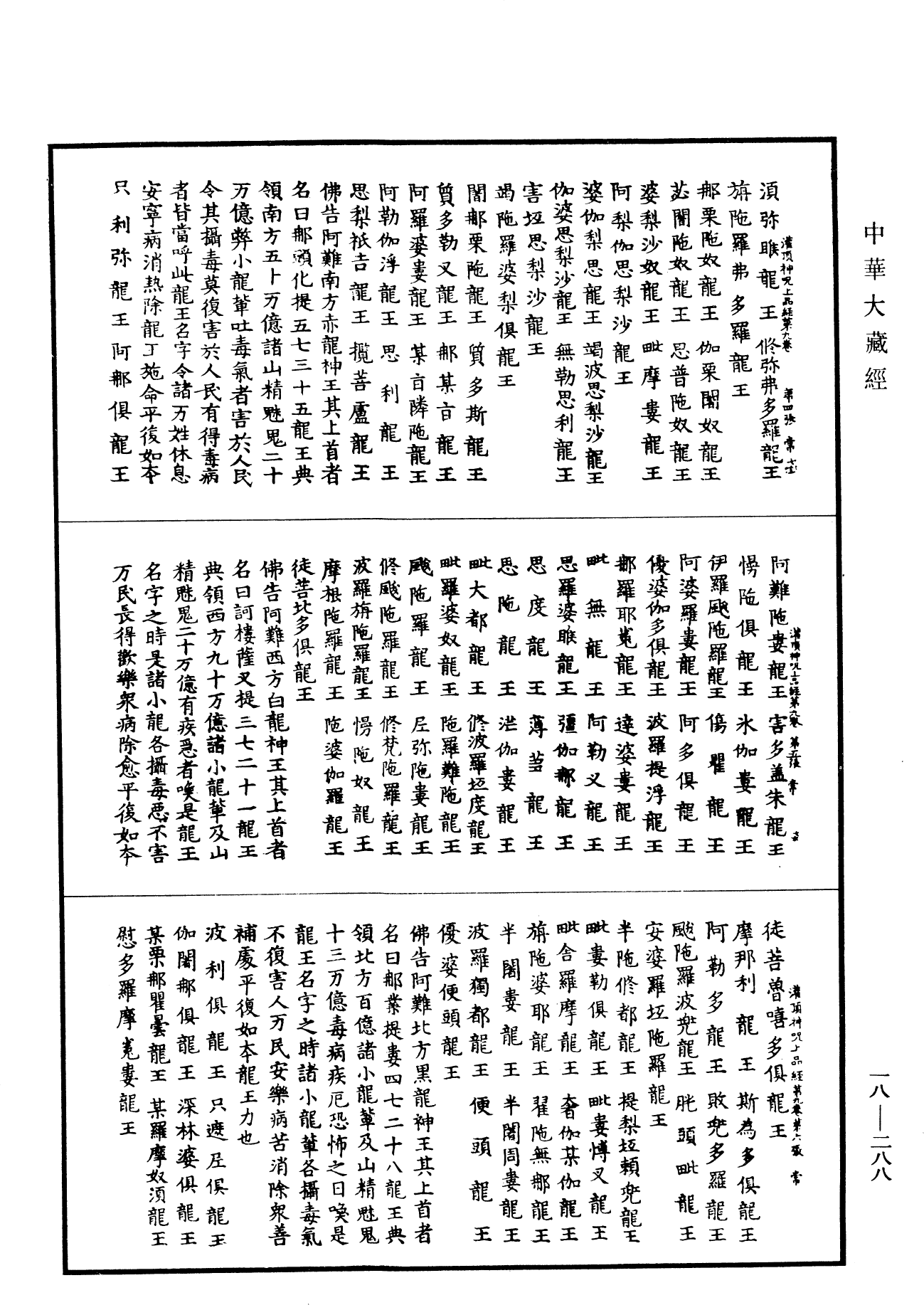 大灌頂經《中華大藏經》_第18冊_第288頁