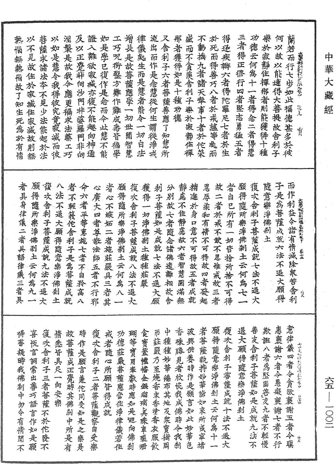 大聖文殊師利菩薩佛刹功德莊嚴經《中華大藏經》_第65冊_第1002頁