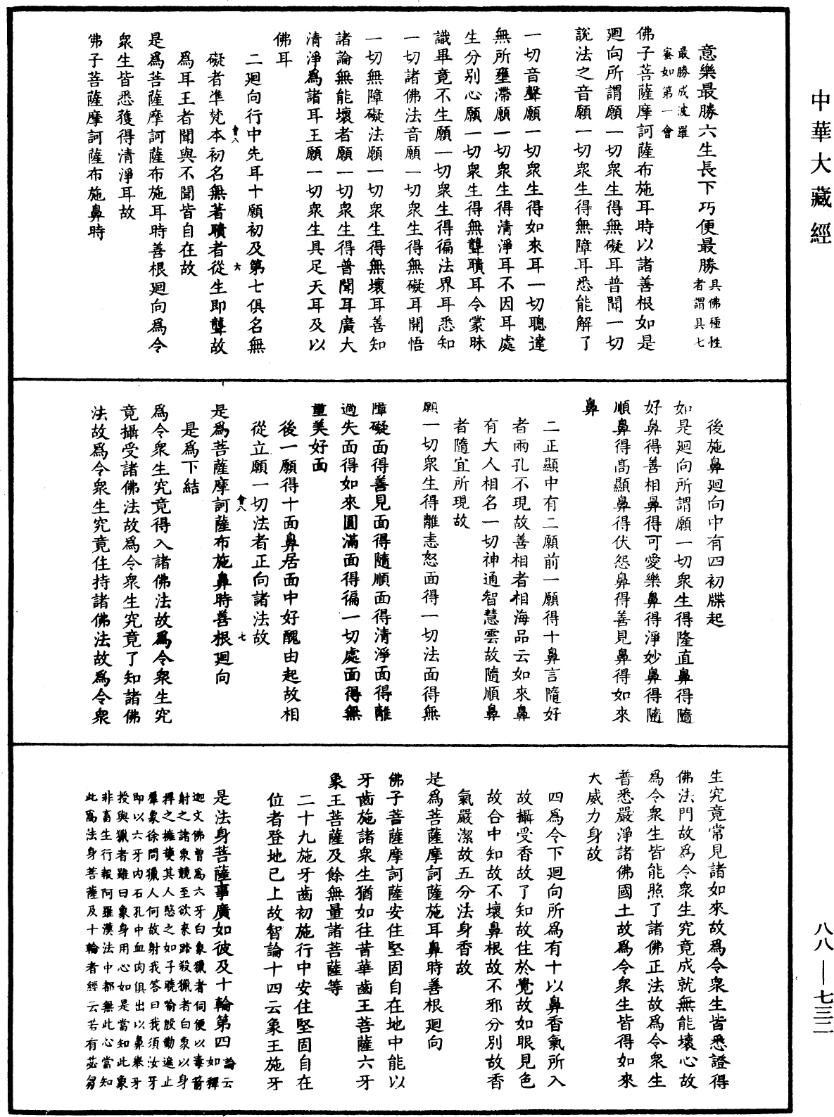 大方廣佛華嚴經疏鈔會本《中華大藏經》_第88冊_第732頁