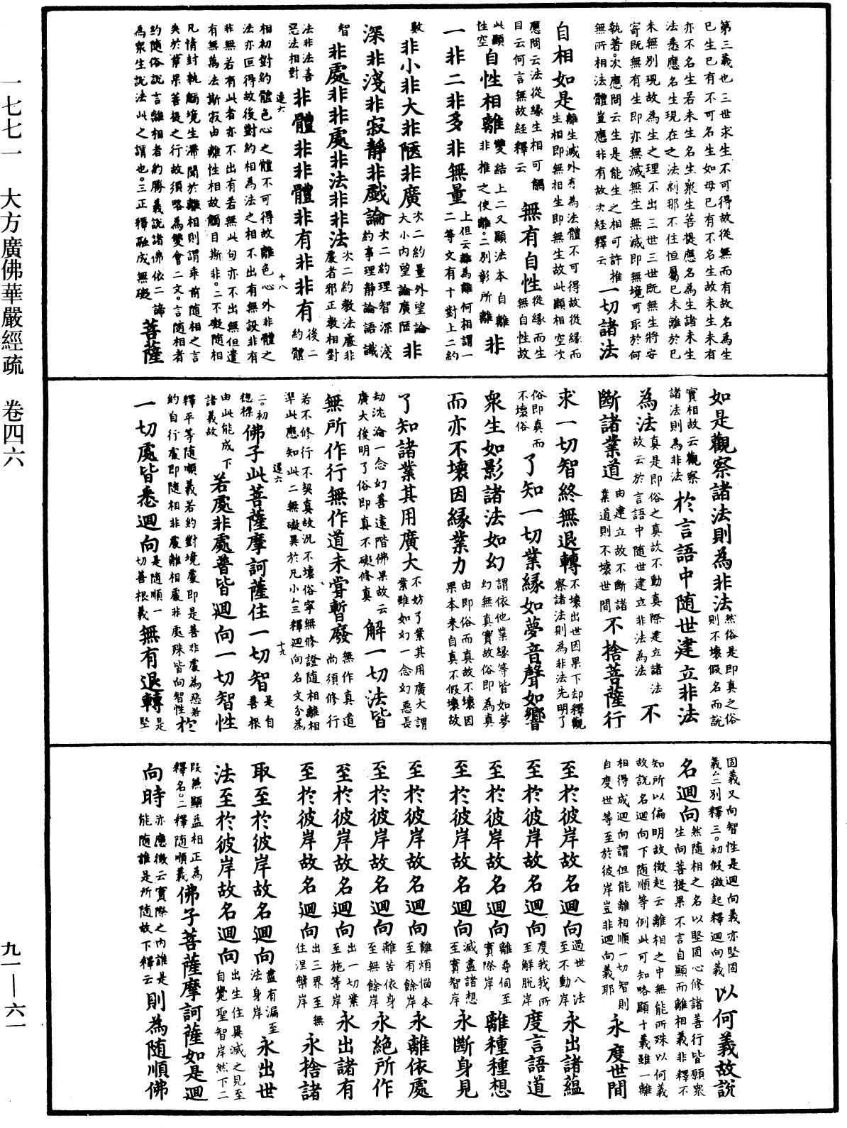 大方廣佛華嚴經疏《中華大藏經》_第91冊_第0061頁