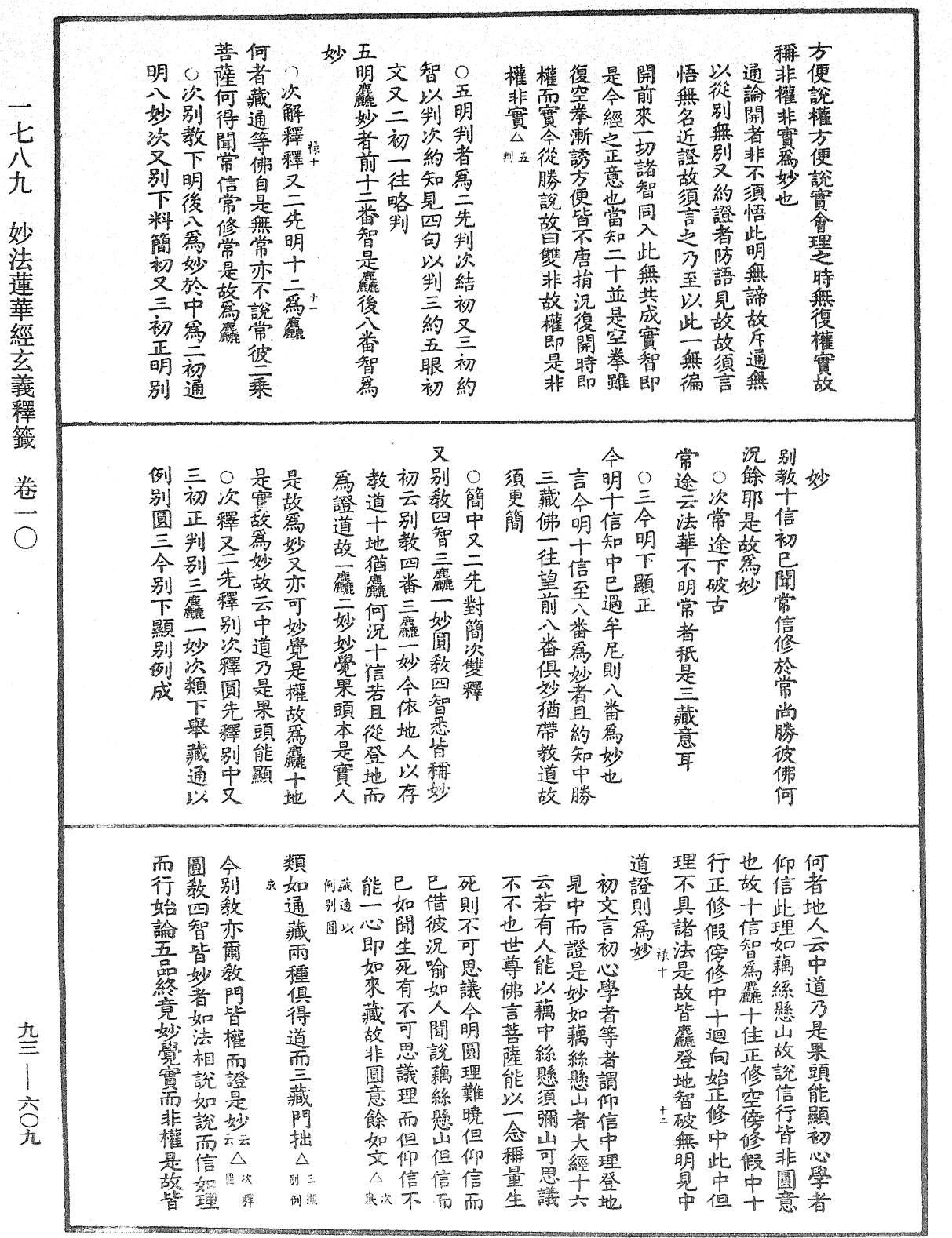 法華玄義釋籤《中華大藏經》_第93冊_第609頁