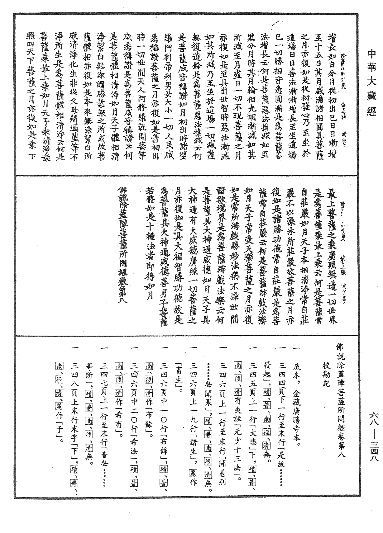 佛說除蓋障菩薩所問經《中華大藏經》_第68冊_第0348頁