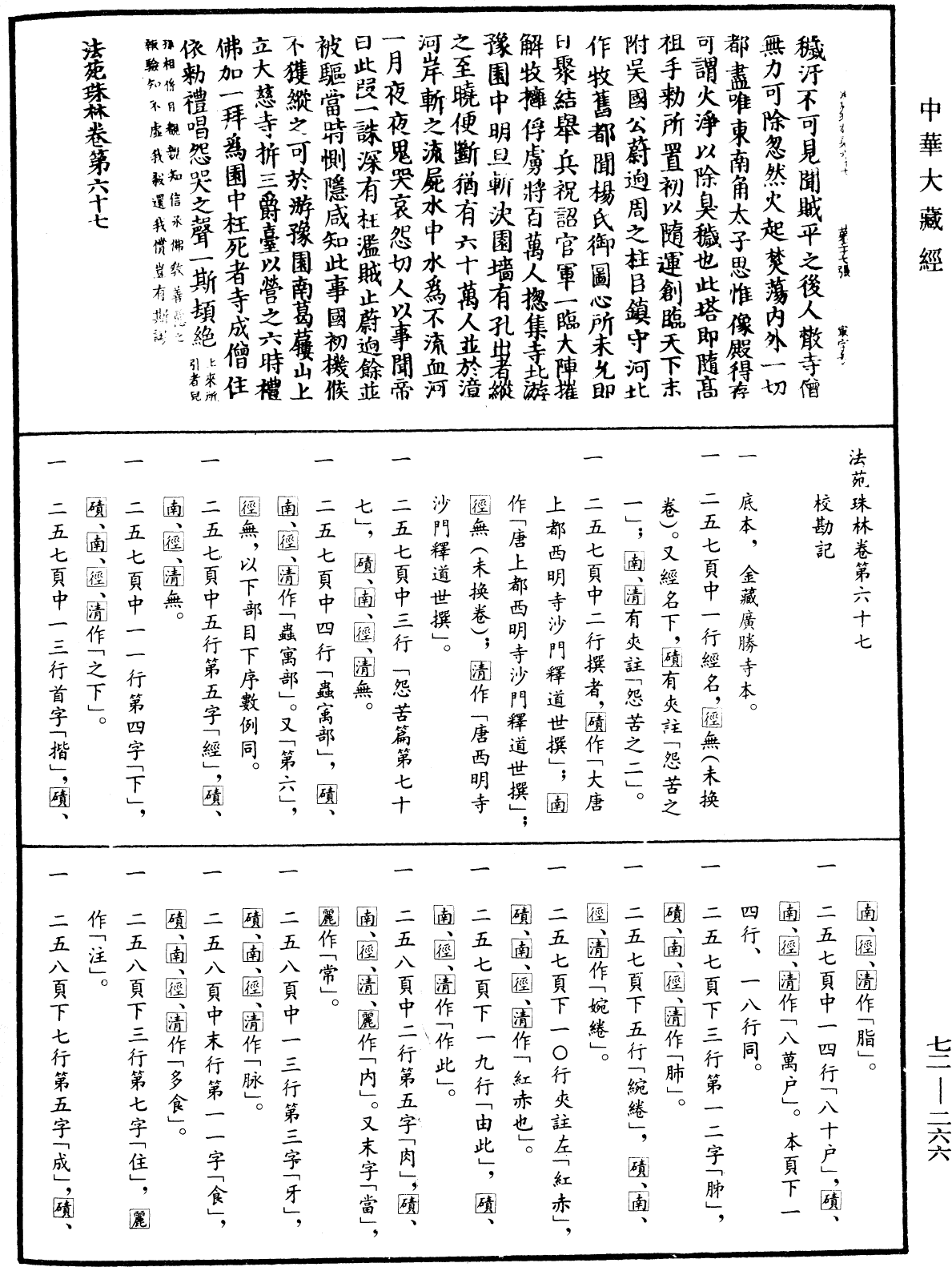 法苑珠林《中華大藏經》_第72冊_第266頁