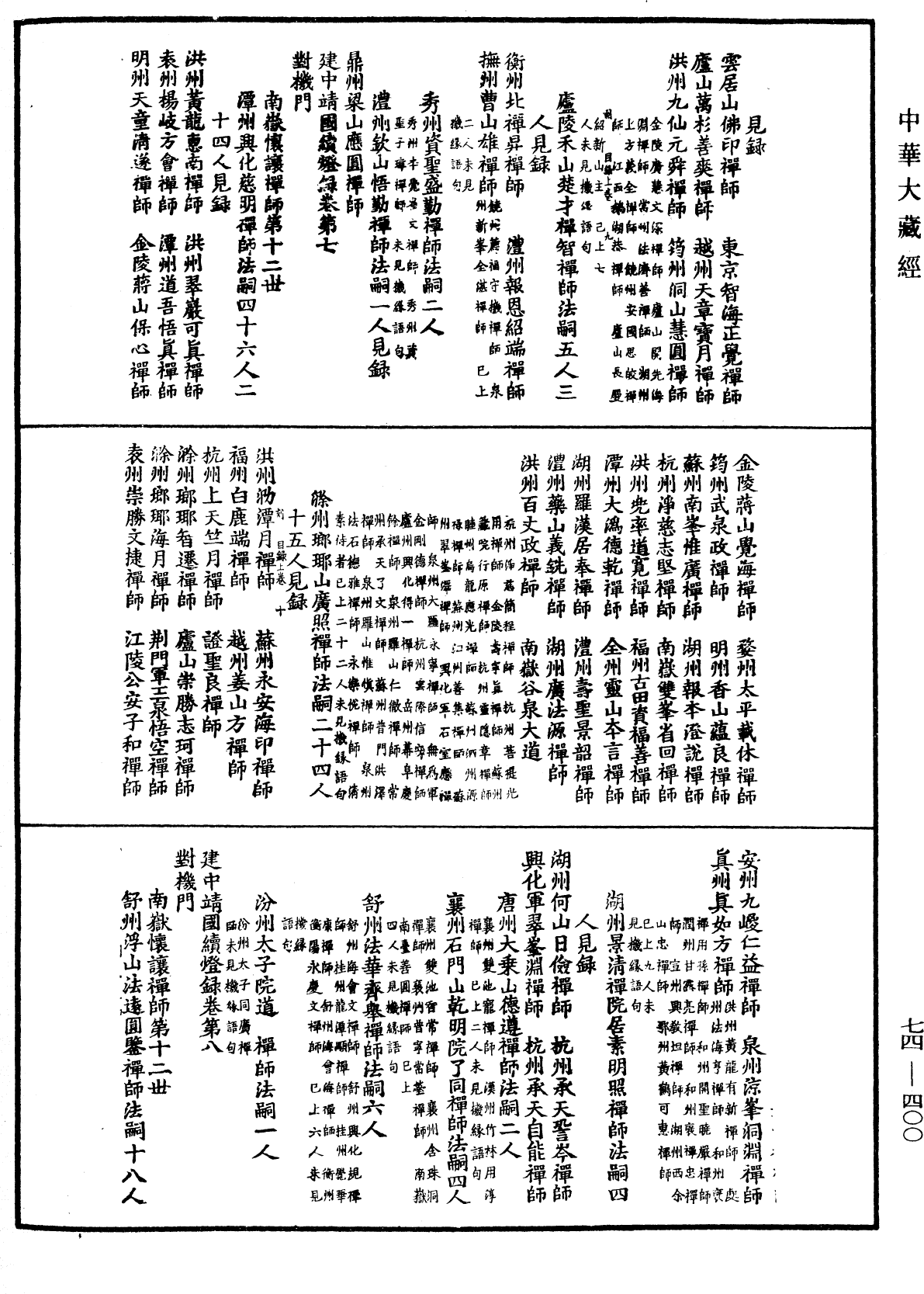 建中靖國續燈錄《中華大藏經》_第74冊_第400頁