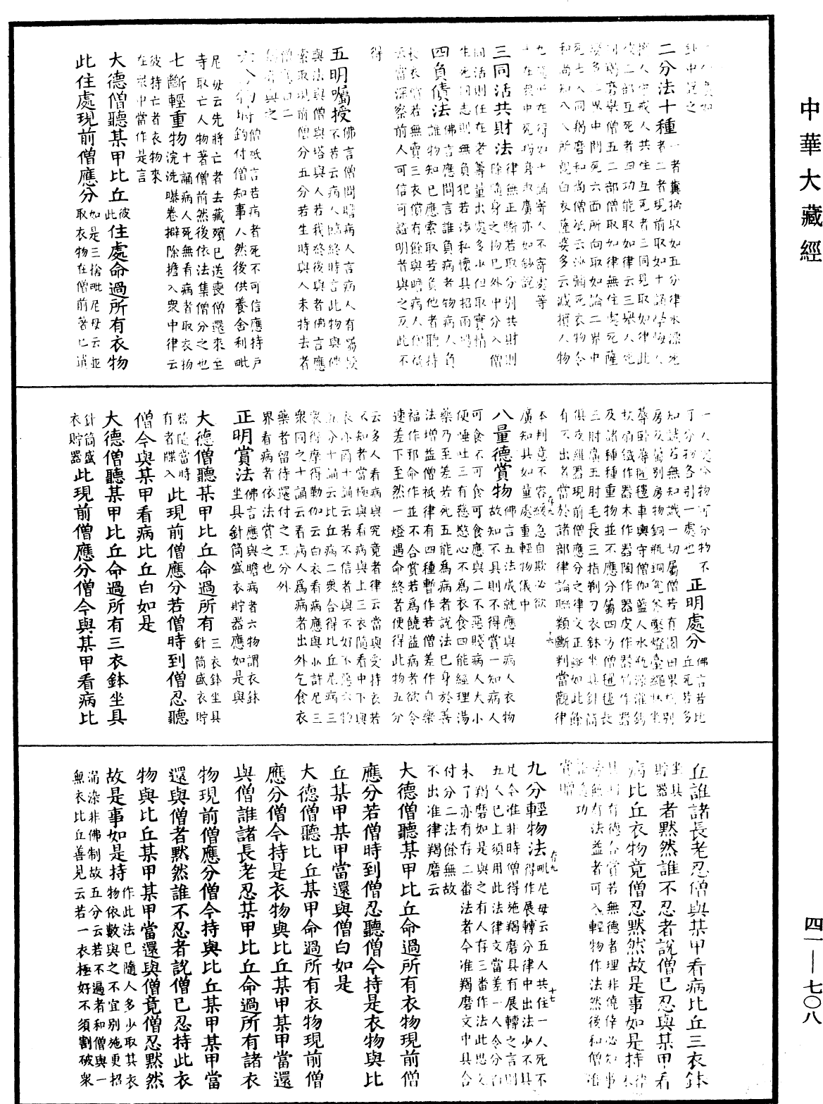 曇無德部四分律刪補隨機羯磨(別本)《中華大藏經》_第41冊_第708頁