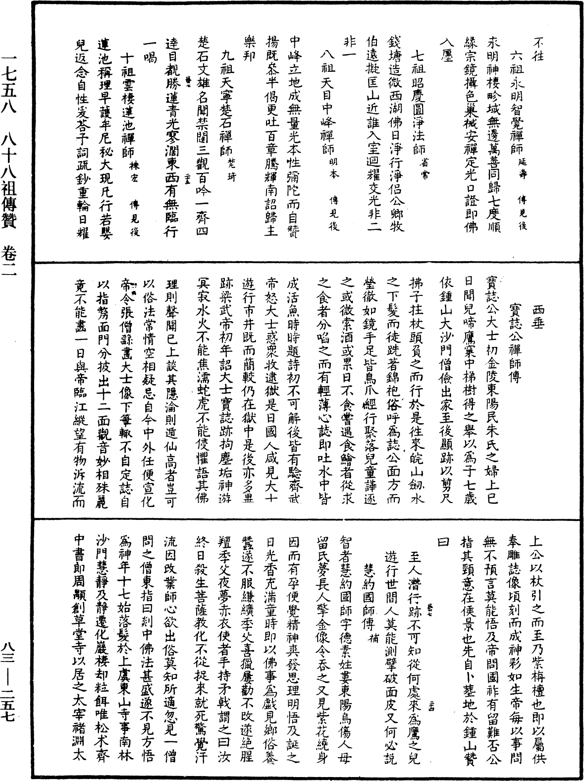 八十八祖傳贊《中華大藏經》_第83冊_第0257頁