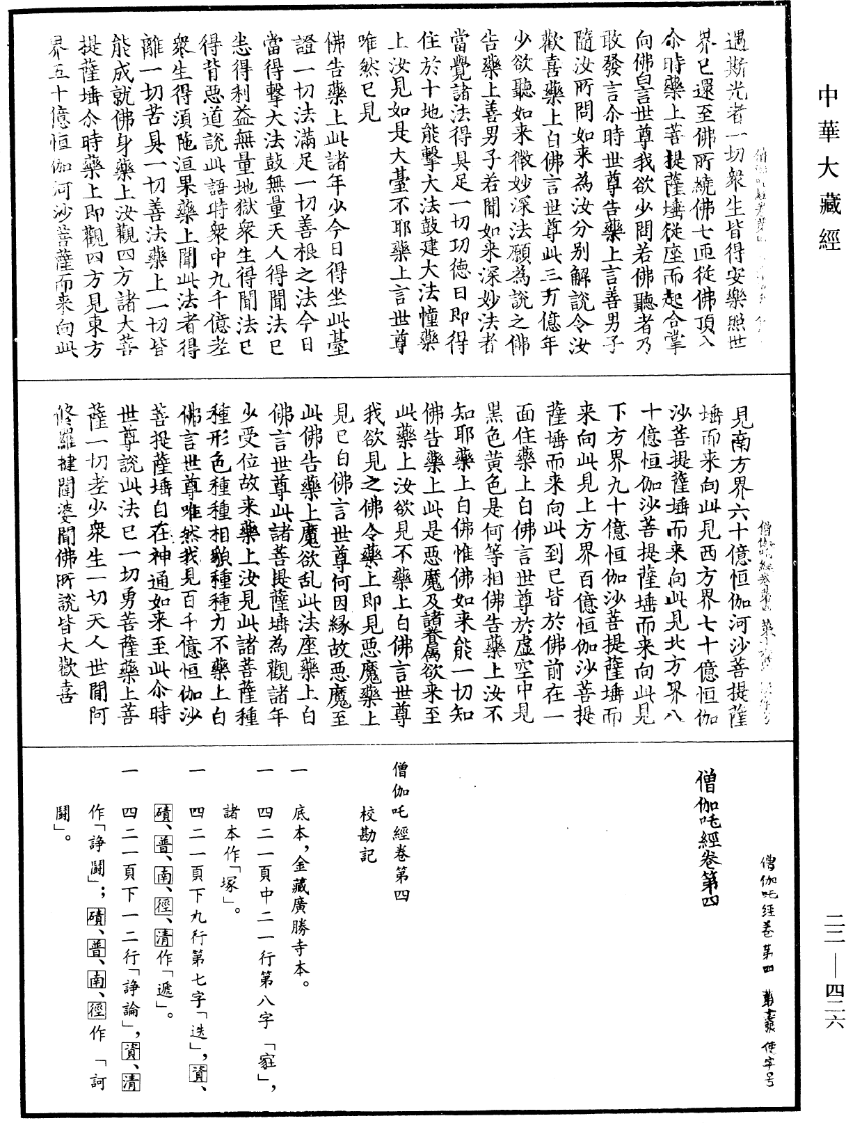 僧伽吒經《中華大藏經》_第22冊_第426頁