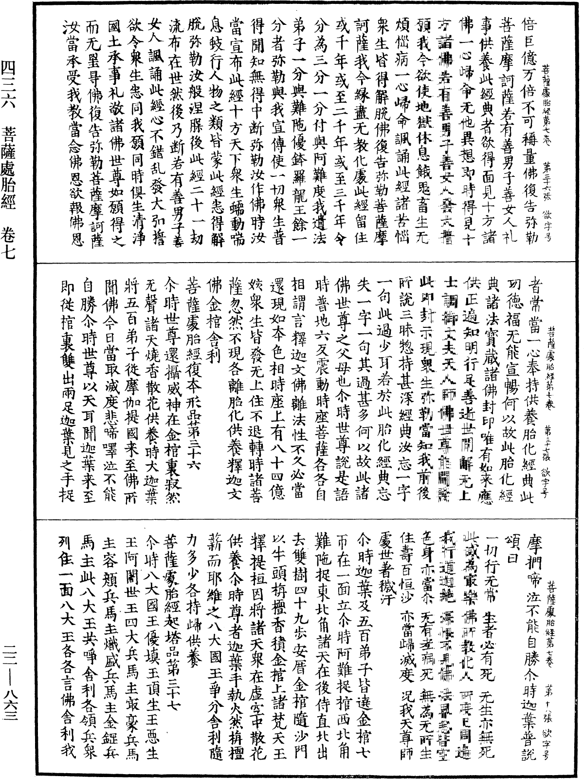 菩薩處胎經《中華大藏經》_第22冊_第863頁