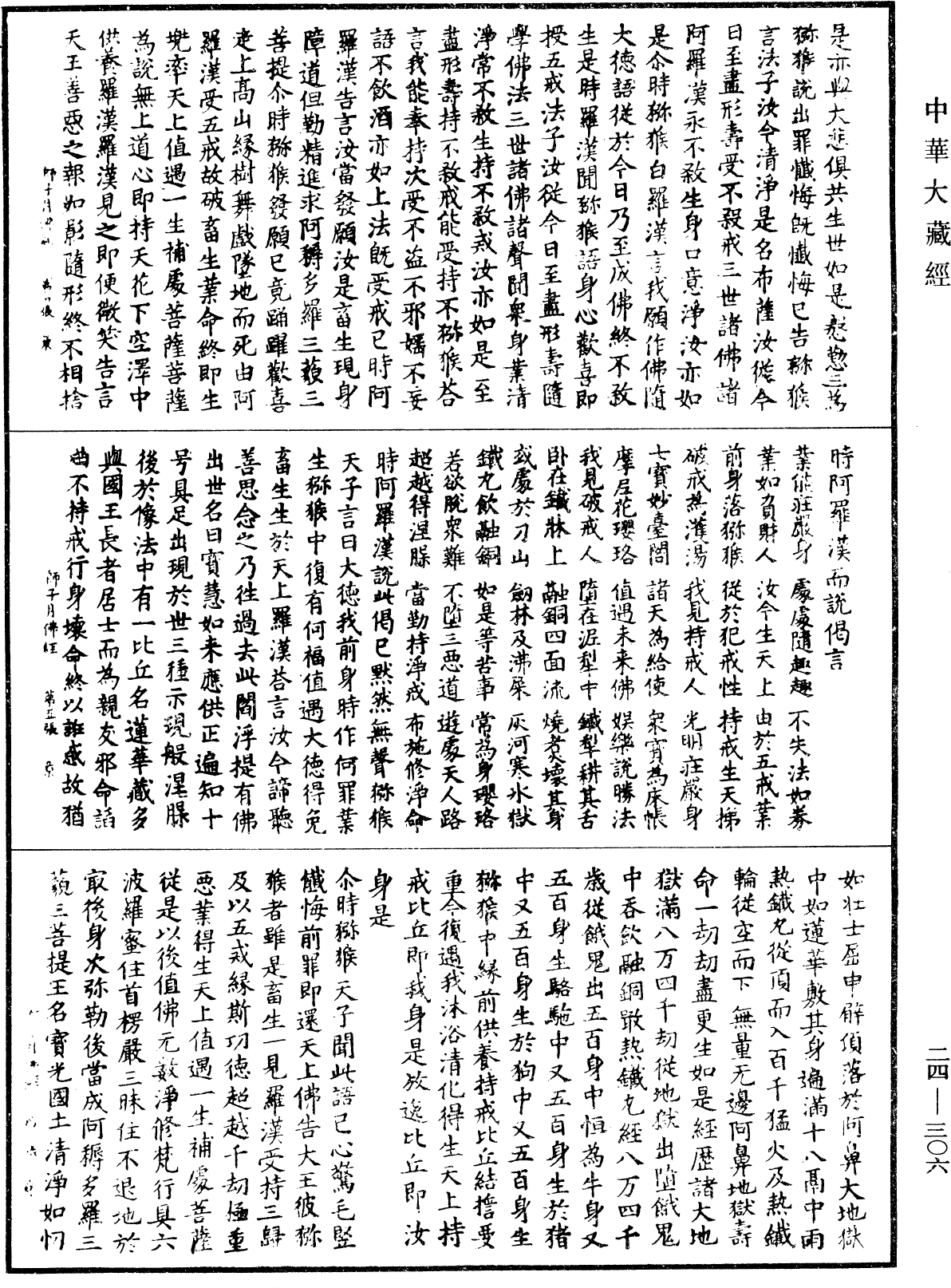 佛說師子月佛本生經《中華大藏經》_第24冊_第306頁