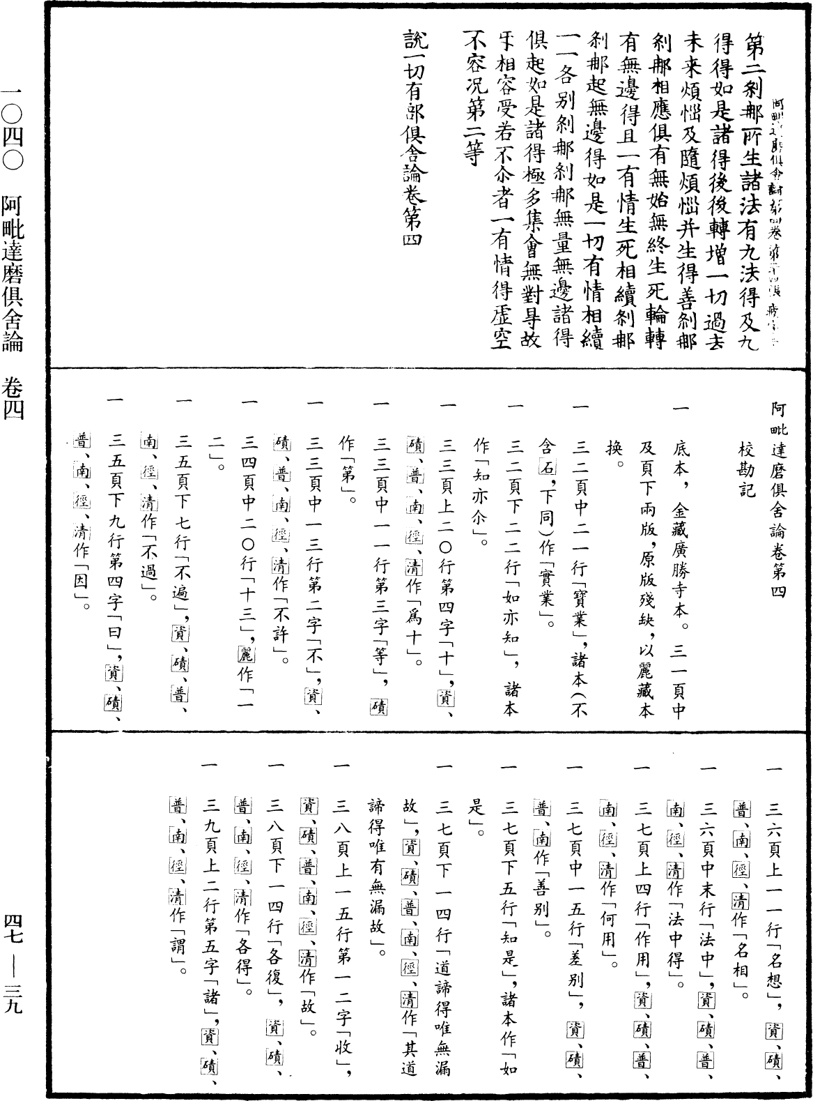 阿毗達磨俱舍論《中華大藏經》_第47冊_第039頁4