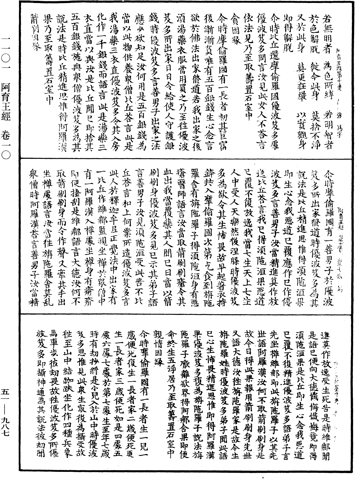 阿育王經《中華大藏經》_第51冊_第987頁