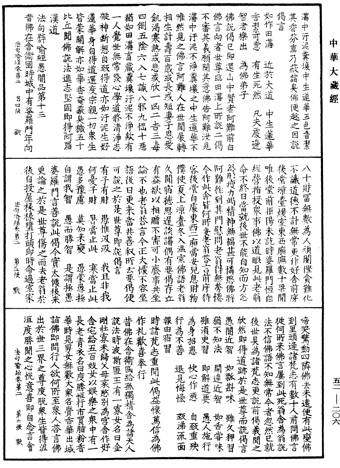 法句譬喻經《中華大藏經》_第52冊_第206頁