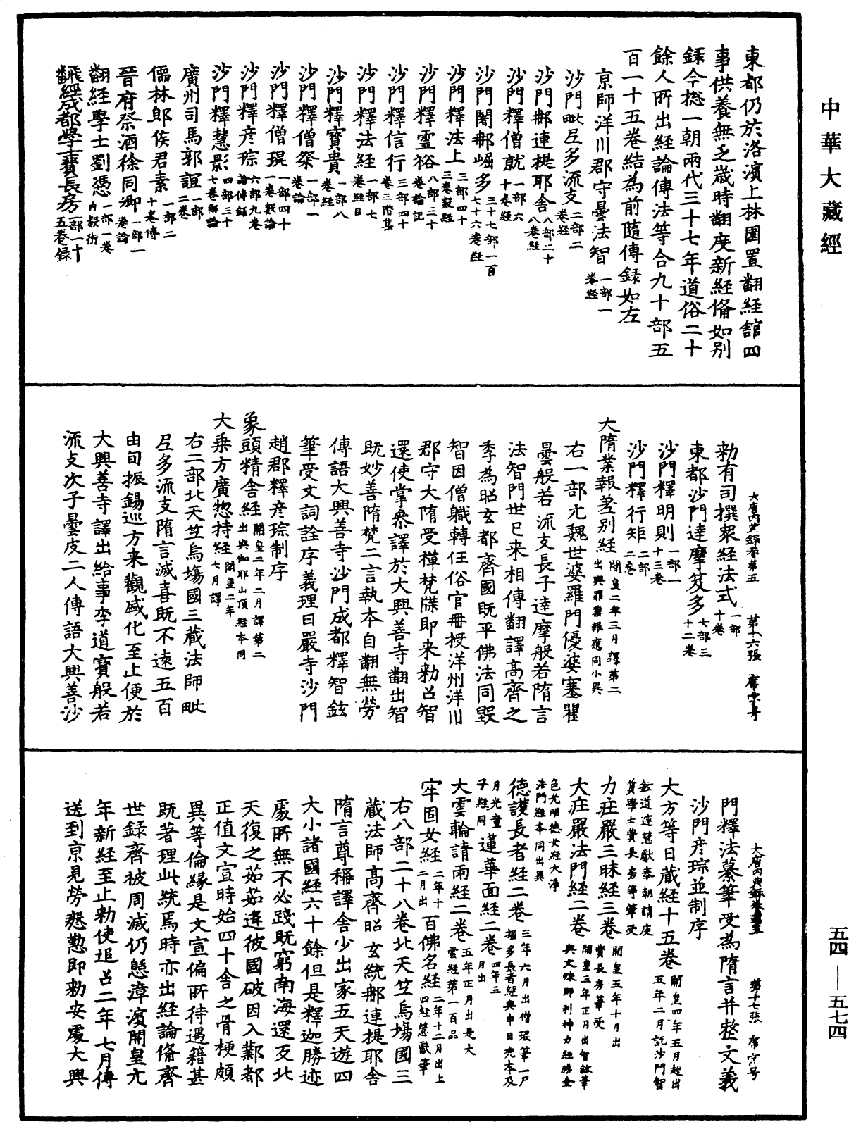 大唐内典录《中华大藏经》_第54册_第574页