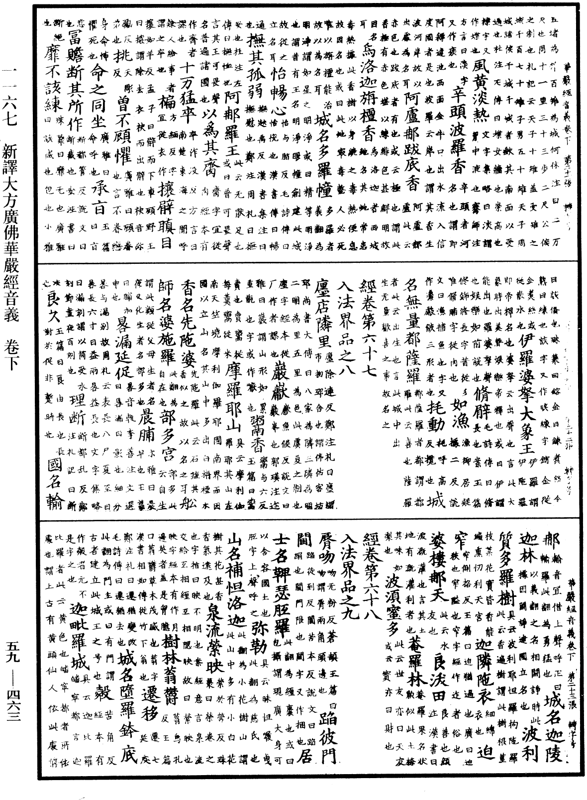 新譯大方廣佛華嚴經音義《中華大藏經》_第59冊_第0463頁