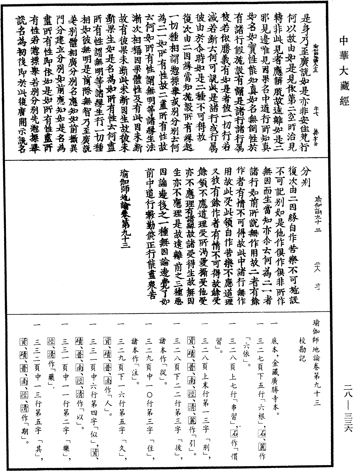 瑜伽師地論《中華大藏經》_第28冊_第0336頁