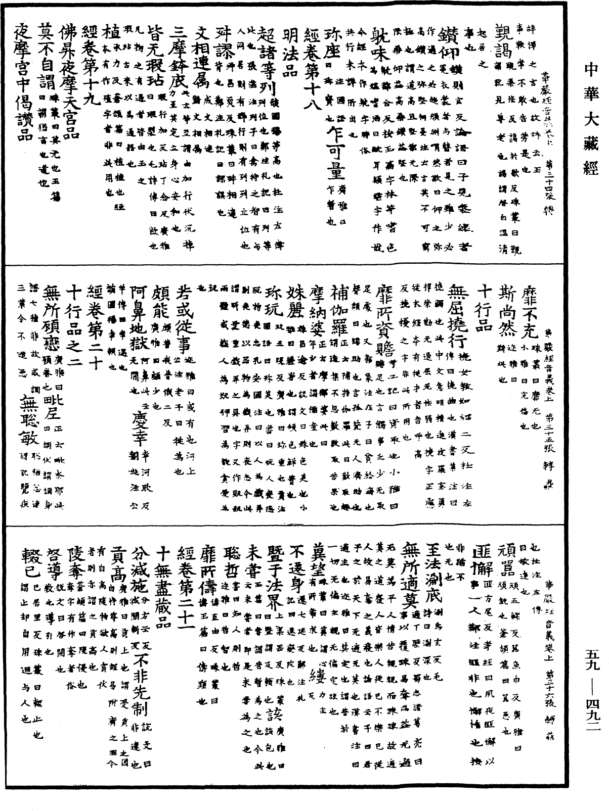 新譯大方廣佛華嚴經音義(別本)《中華大藏經》_第59冊_第0492頁