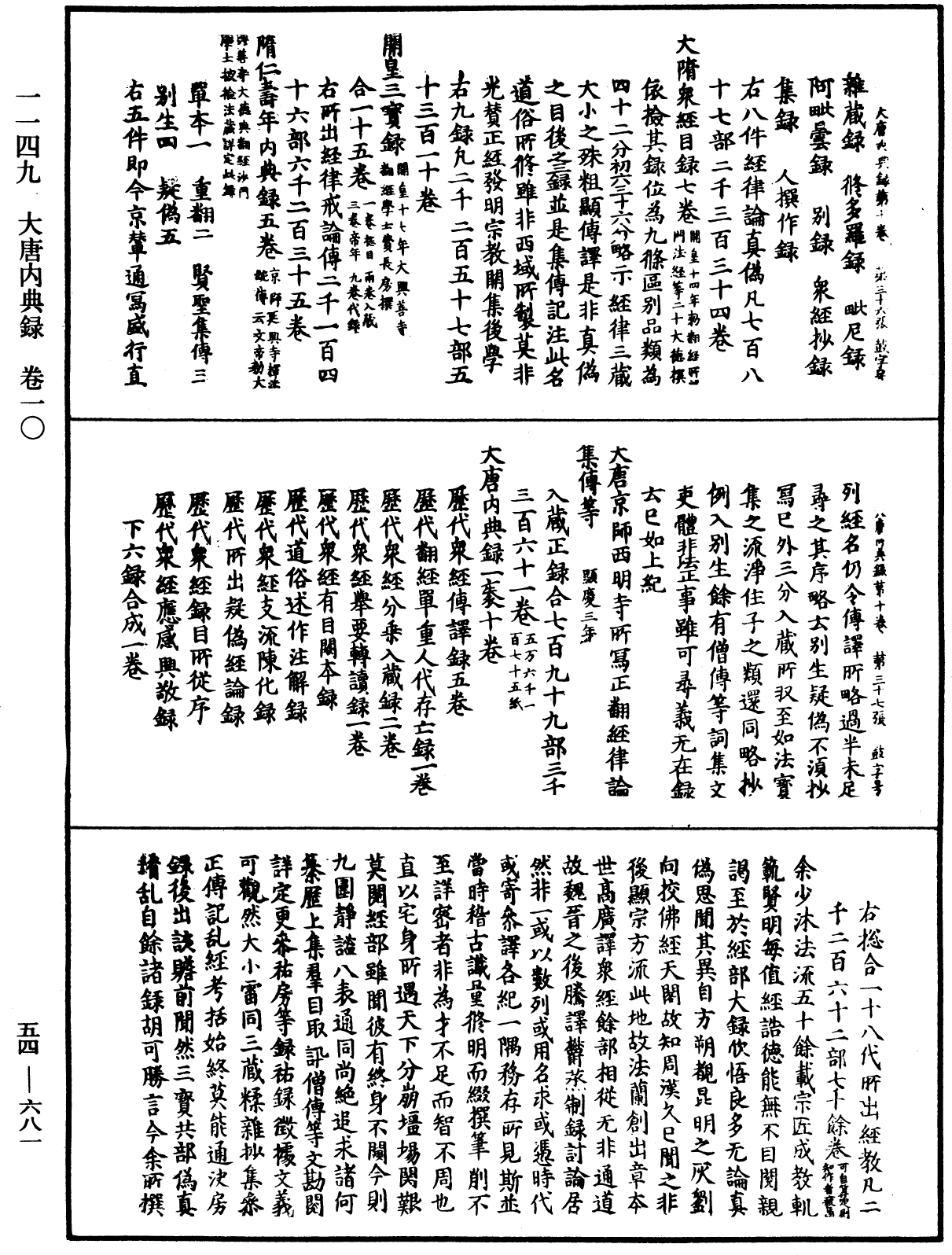 大唐内典录《中华大藏经》_第54册_第681页