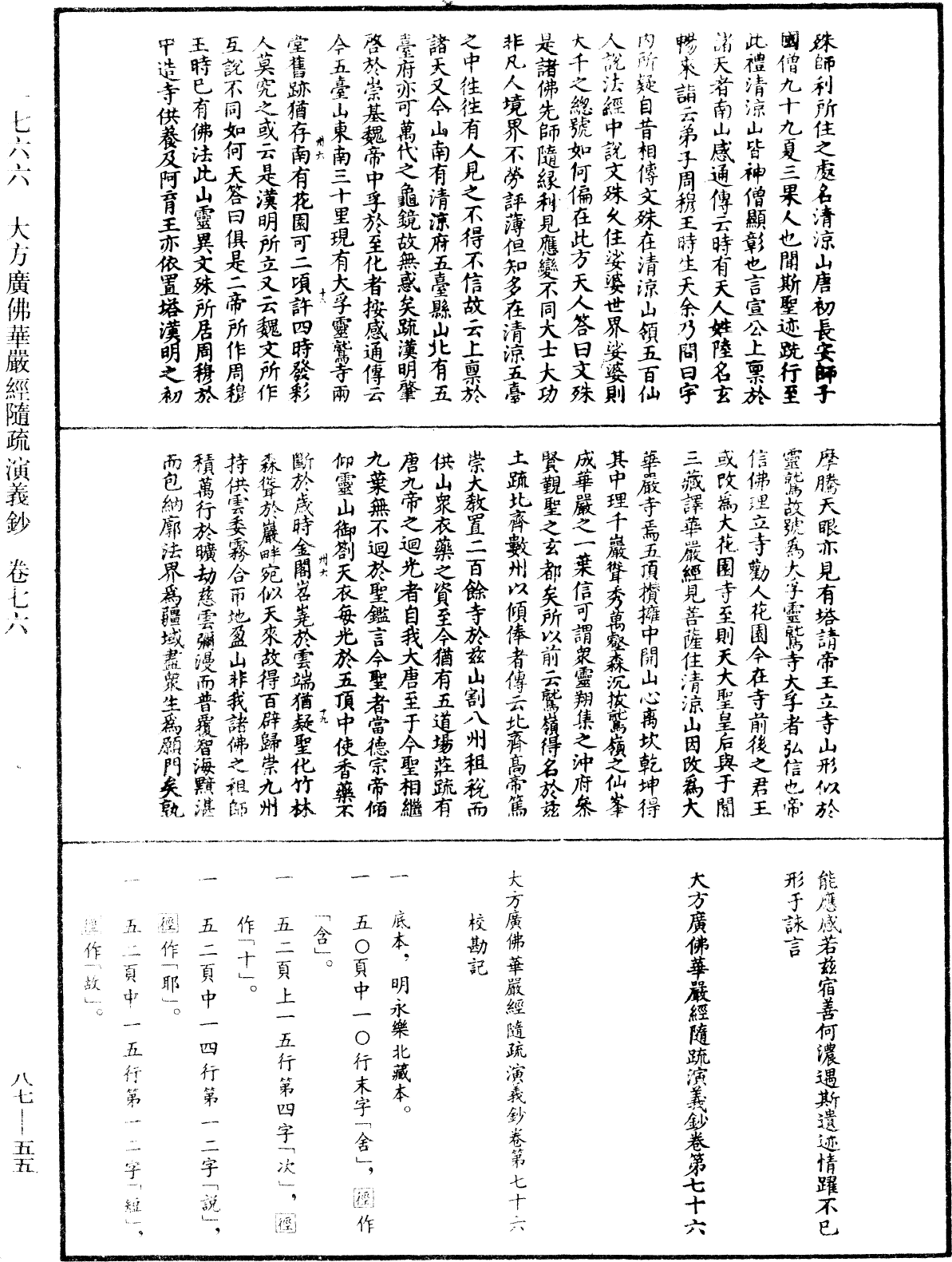 大方廣佛華嚴經隨疏演義鈔《中華大藏經》_第87冊_第0055頁