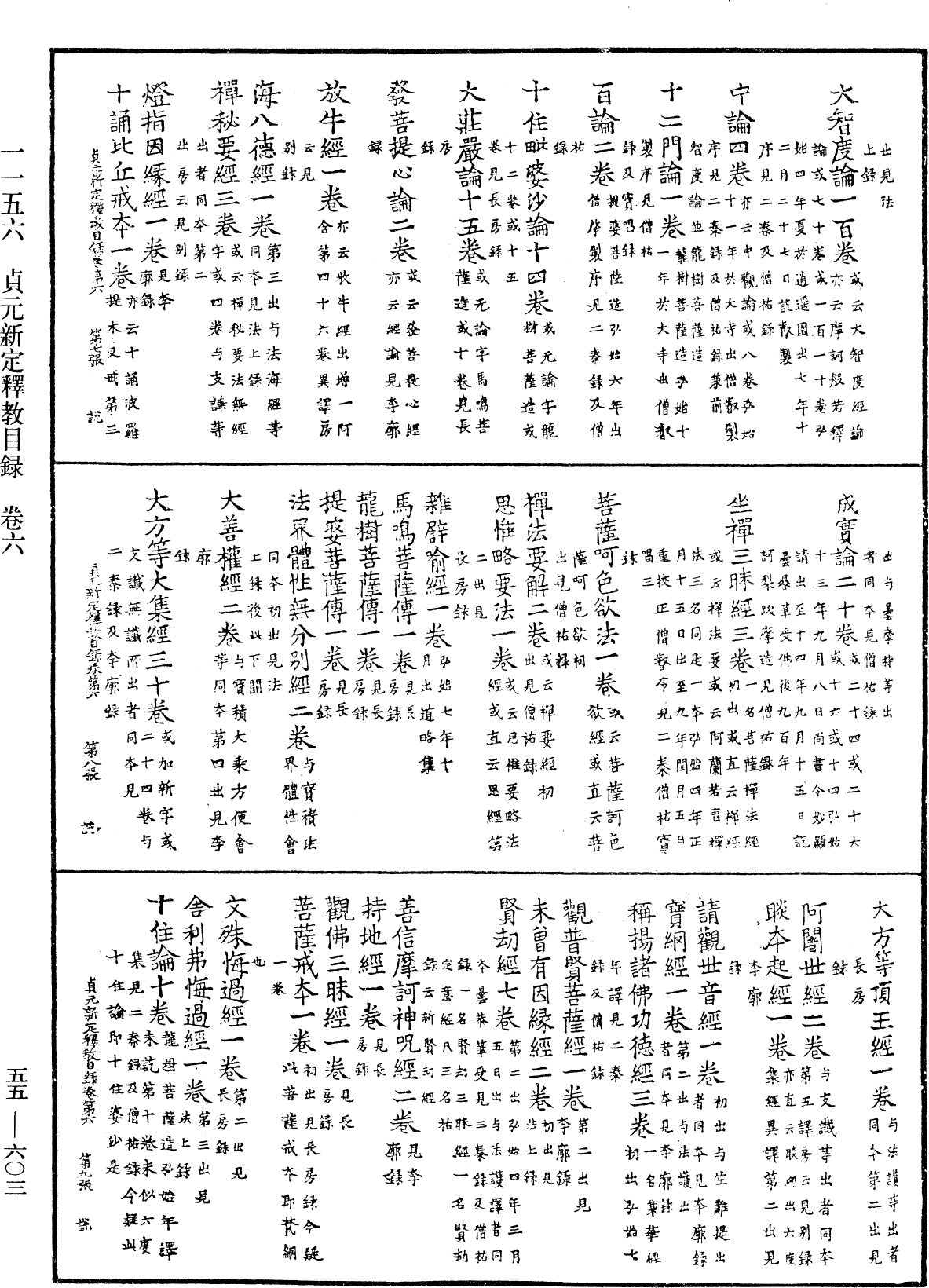 貞元新定釋教目錄《中華大藏經》_第55冊_第603頁