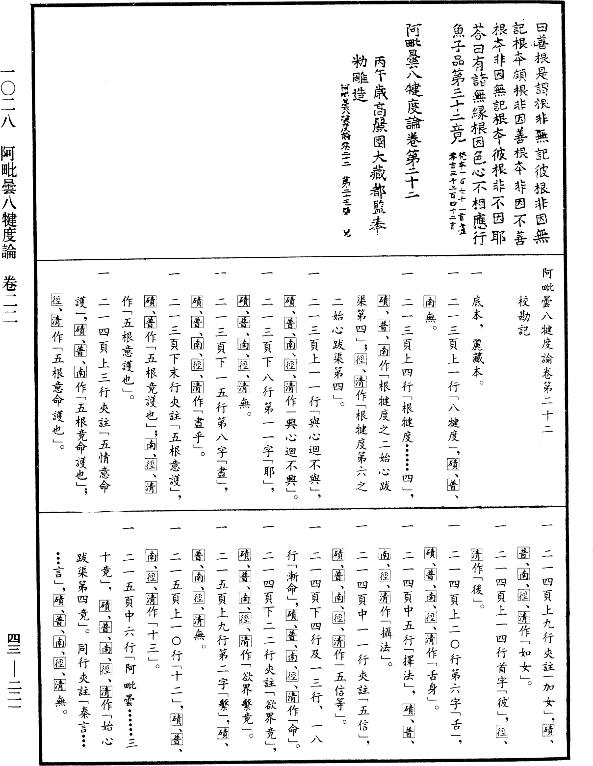 阿毗曇八犍度論《中華大藏經》_第43冊_第221頁