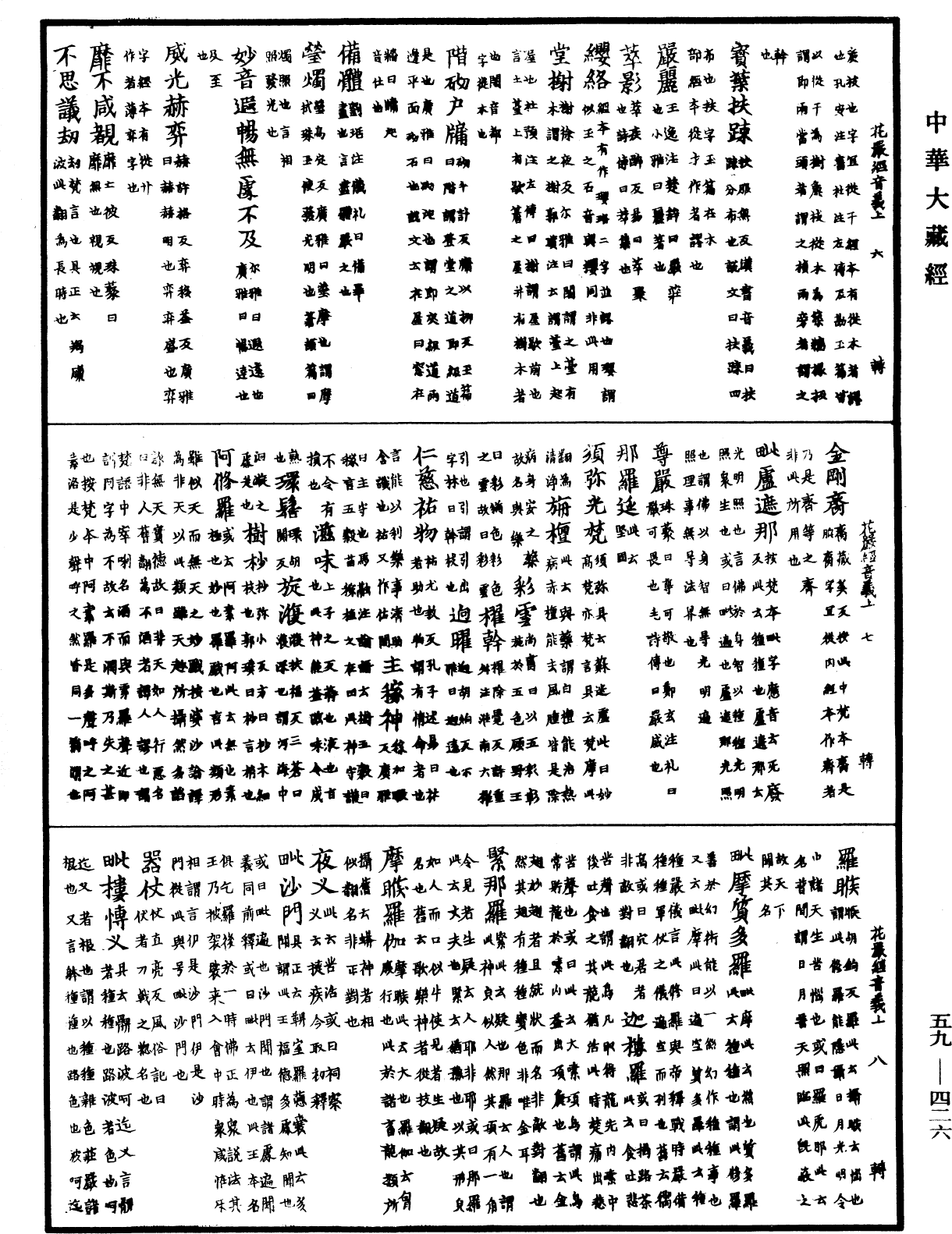 新譯大方廣佛華嚴經音義《中華大藏經》_第59冊_第0426頁