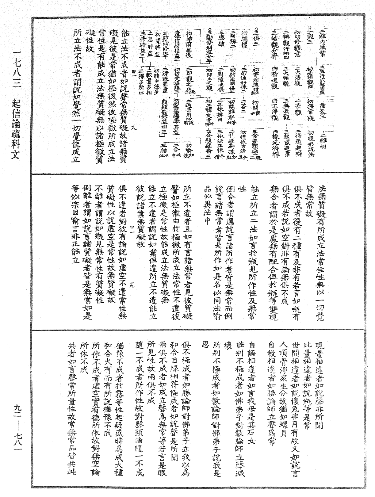 起信論疏科文《中華大藏經》_第92冊_第781頁