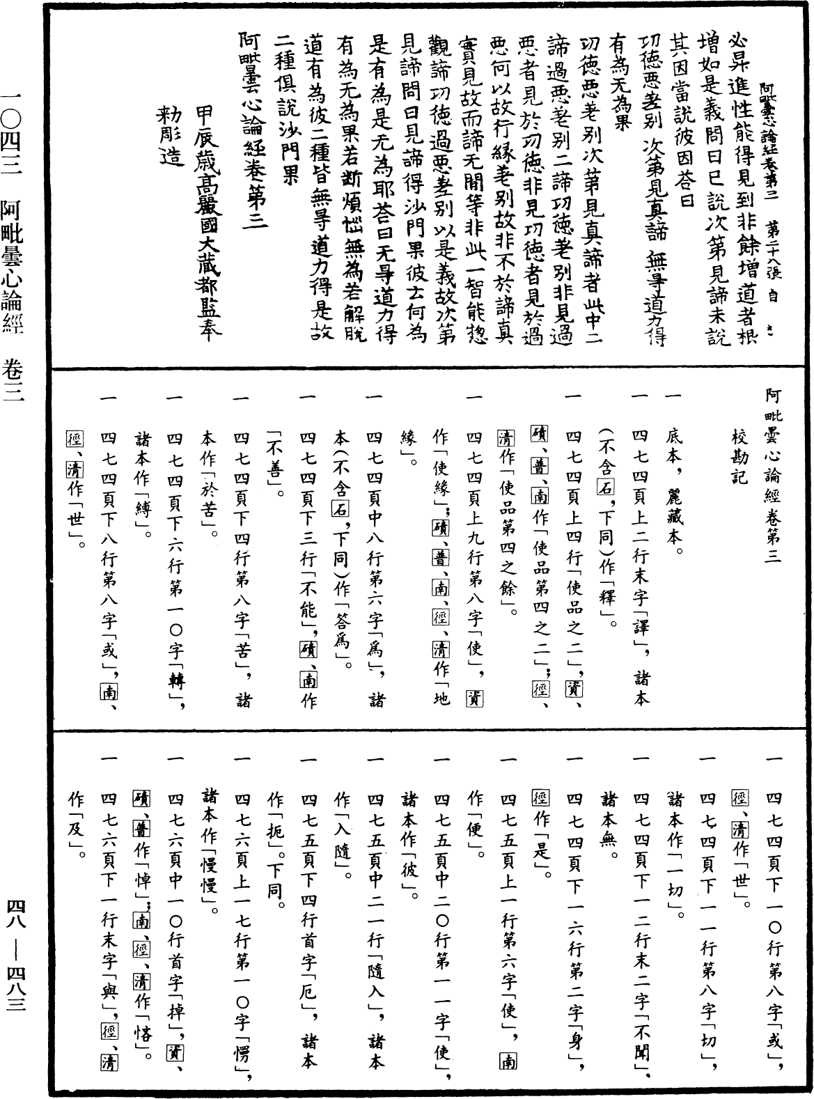 阿毗曇心論經《中華大藏經》_第48冊_第0483頁