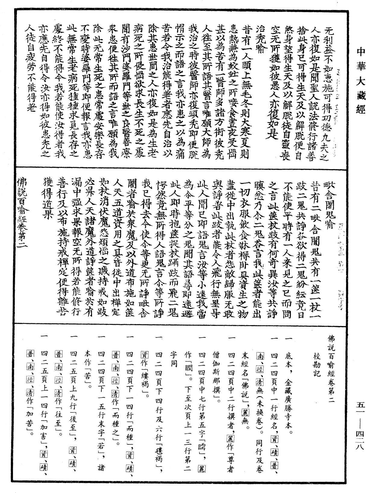 佛說百喻經《中華大藏經》_第51冊_第428頁