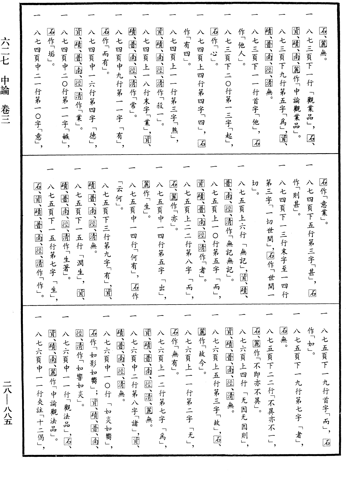 中論《中華大藏經》_第28冊_第0885頁