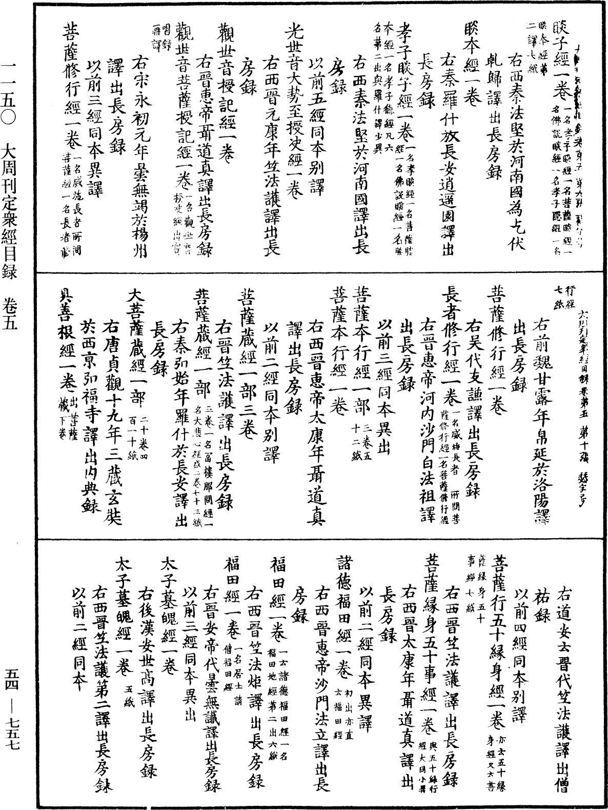 大周刊定眾經目錄《中華大藏經》_第54冊_第757頁