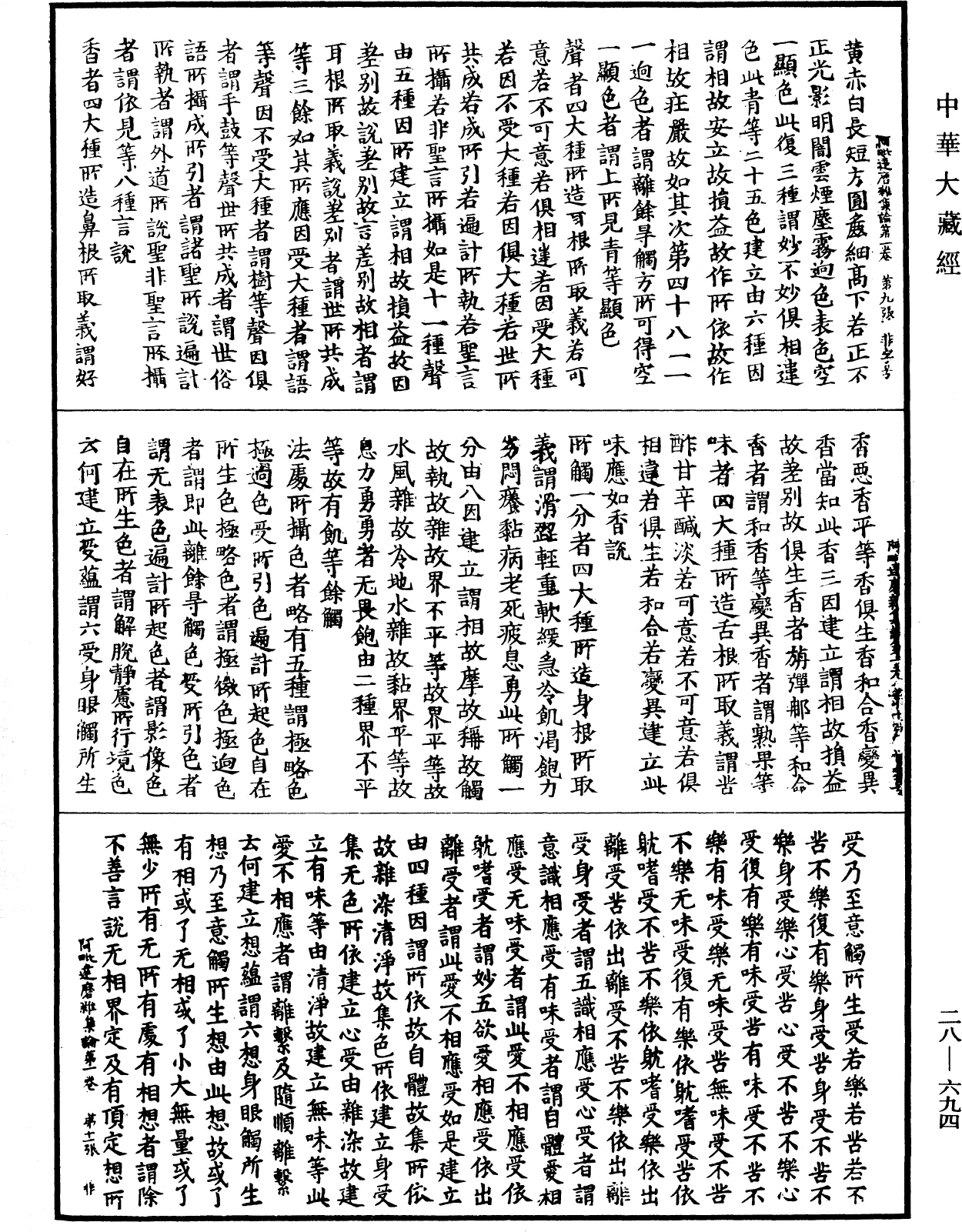 大乘阿毗達磨雜集論《中華大藏經》_第28冊_第0694頁