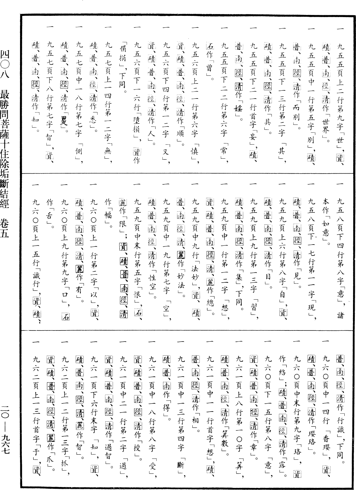 最勝問菩薩十住除垢斷結經《中華大藏經》_第20冊_第0967頁