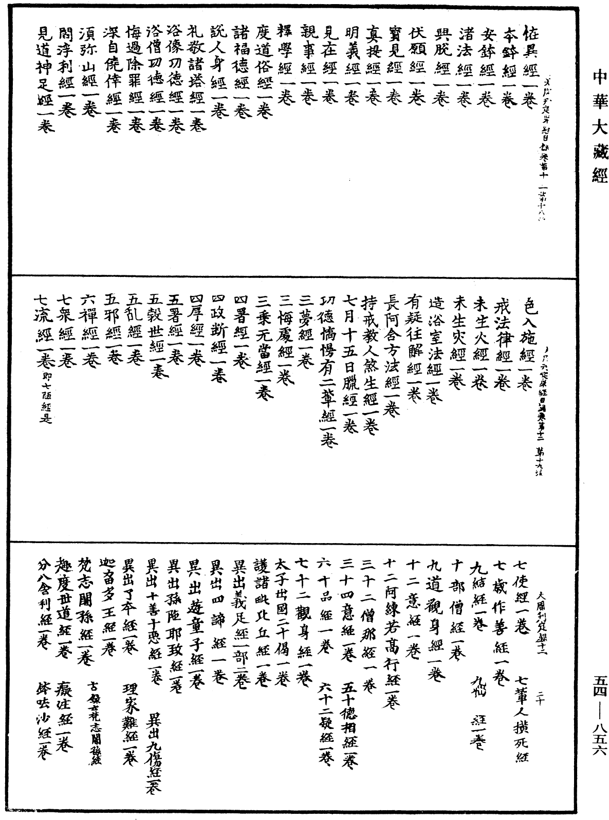 大周刊定眾經目錄《中華大藏經》_第54冊_第856頁