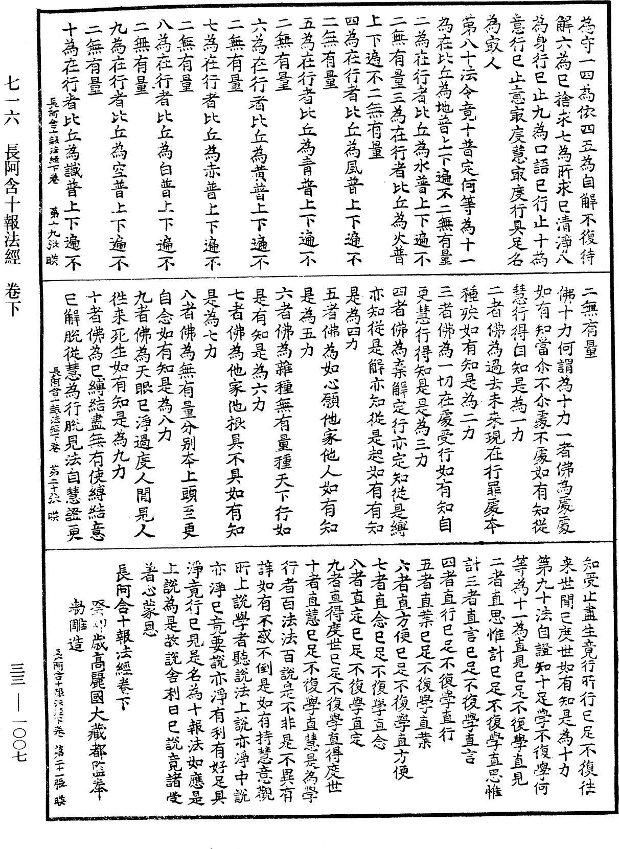 長阿含十報法經《中華大藏經》_第33冊_第1007頁