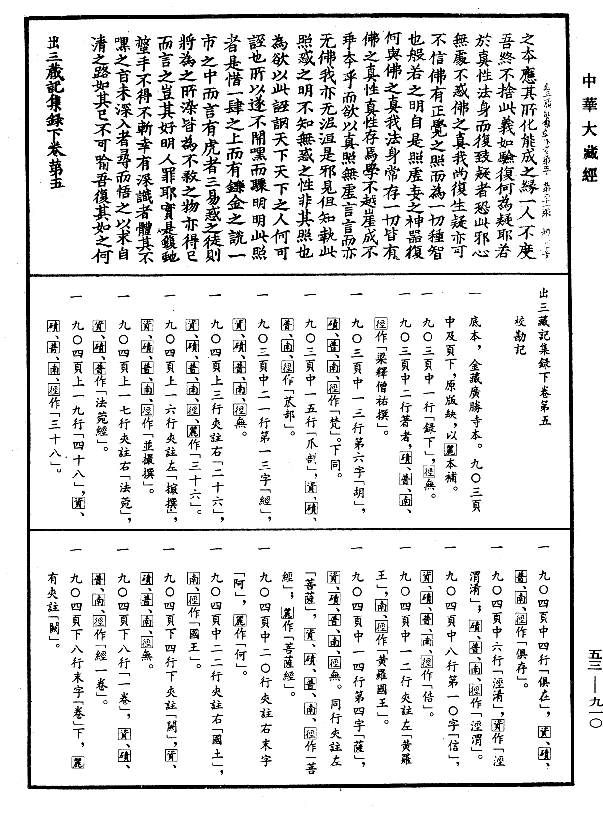 出三藏記集《中華大藏經》_第53冊_第910頁