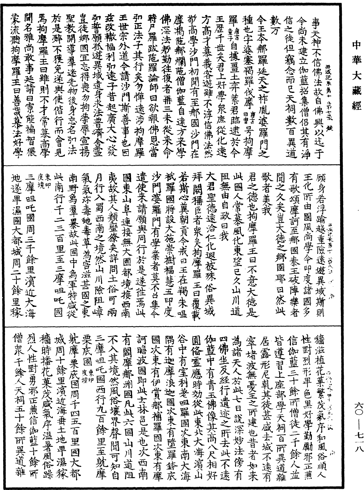 大唐西域記《中華大藏經》_第60冊_第0718頁