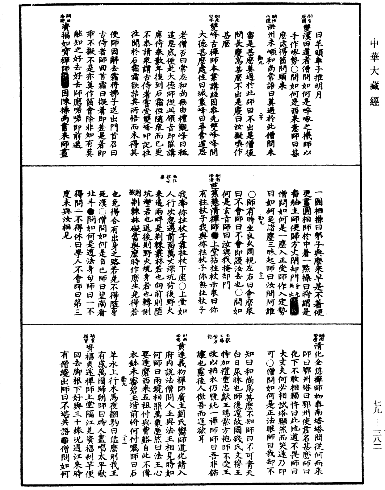 禪宗正脉《中華大藏經》_第79冊_第382頁