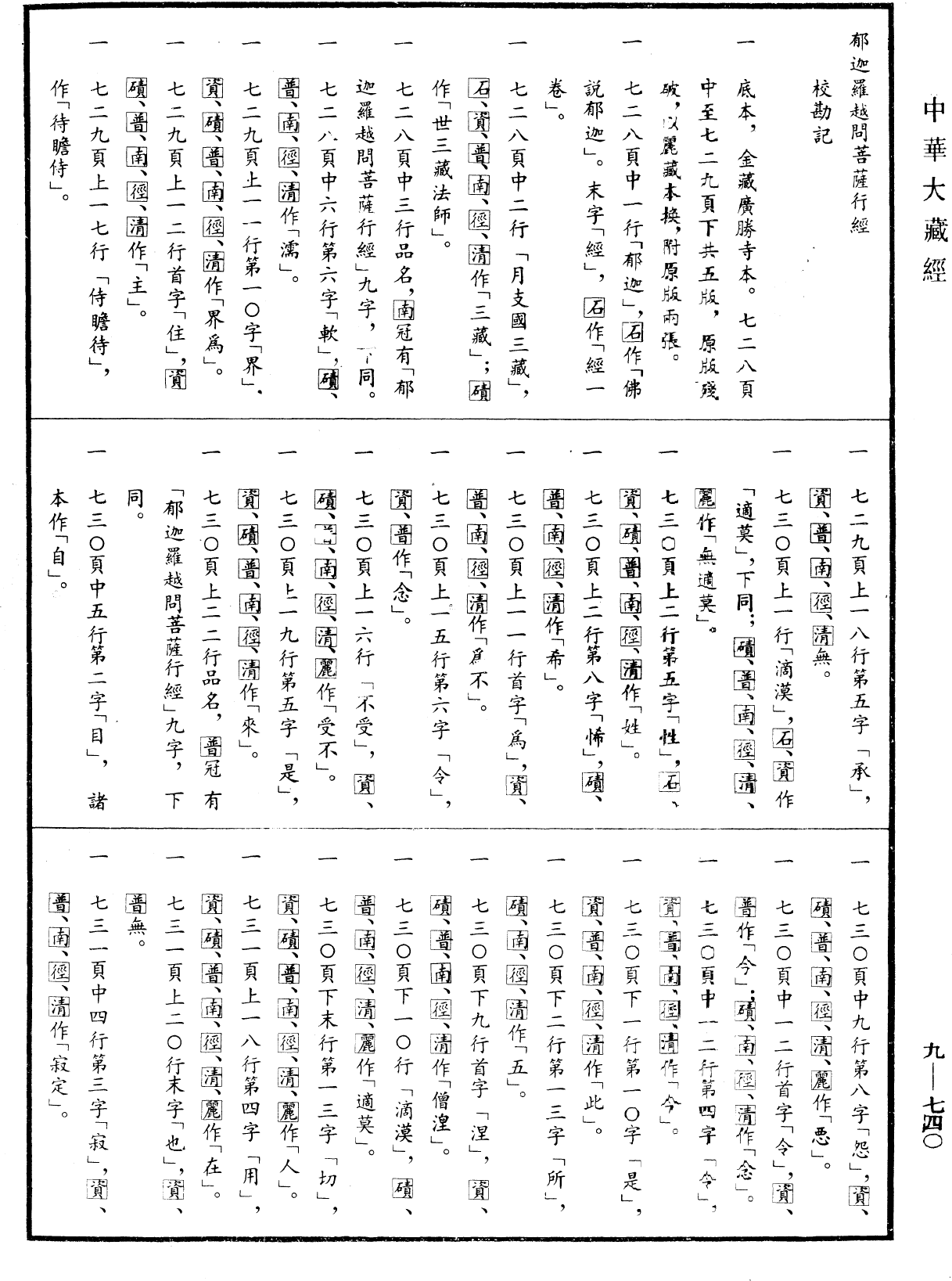 郁迦羅越問菩薩行經《中華大藏經》_第9冊_第0740頁