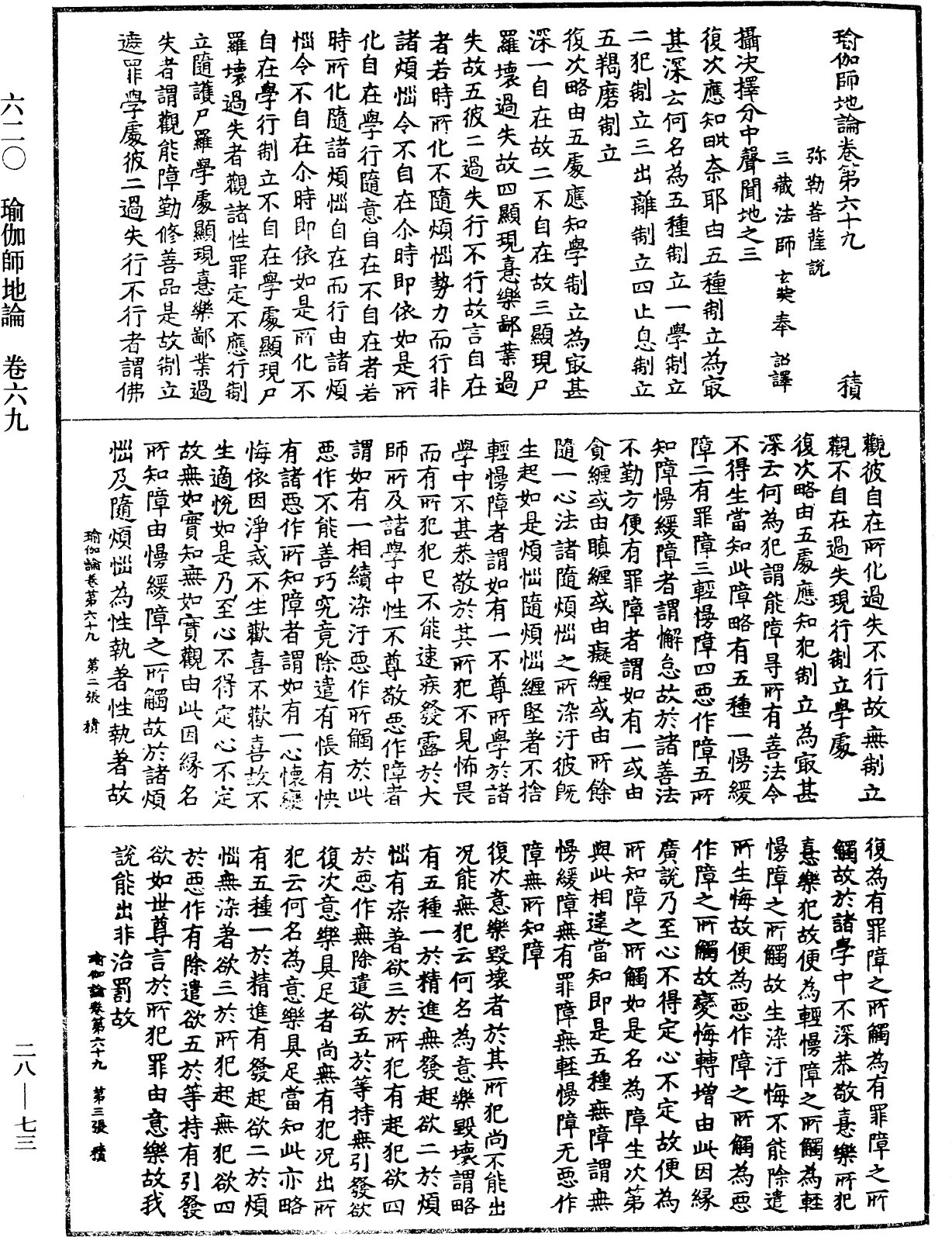 瑜伽師地論《中華大藏經》_第28冊_第0073頁