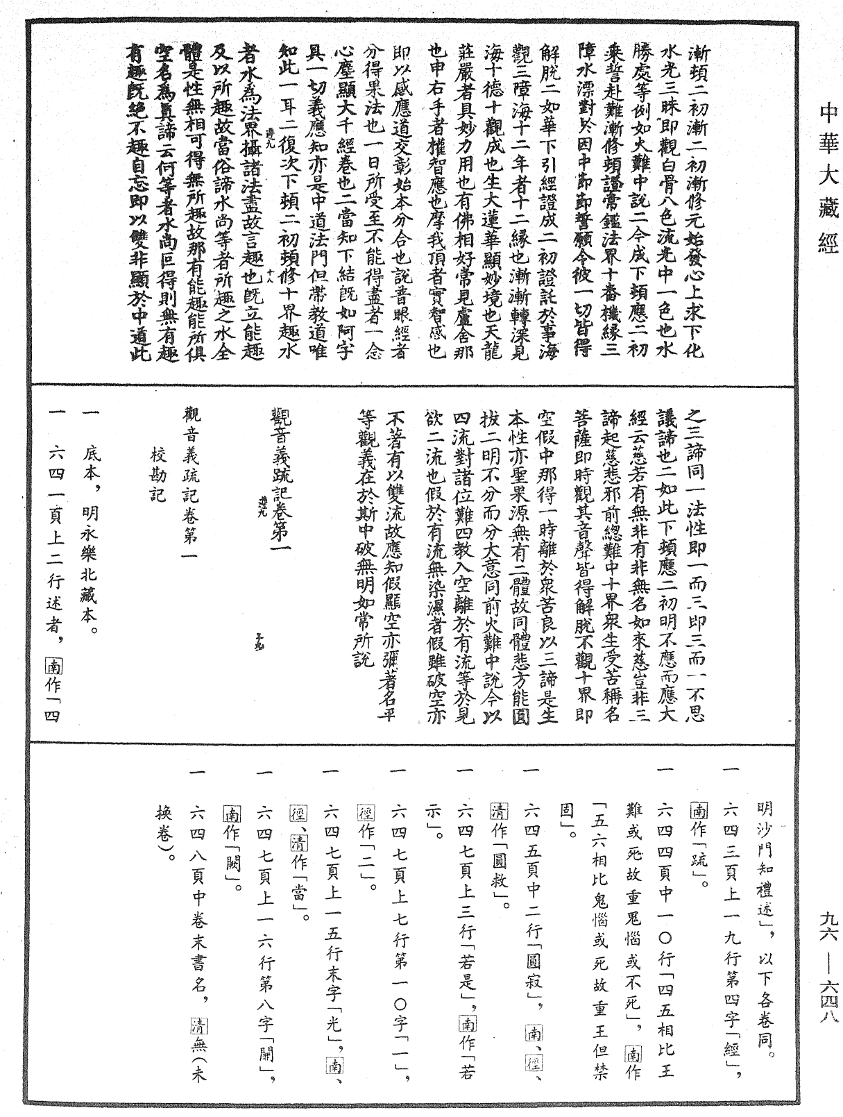 觀音義疏記《中華大藏經》_第96冊_第648頁